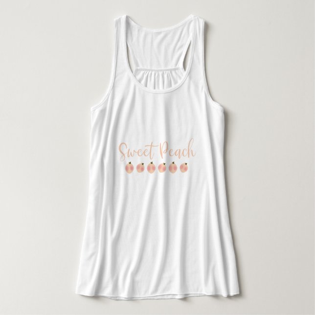 Sweet Peach Peaches Cute Trendy Modern Fashion  Tank Top (Design Front)