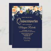 Sweet Peach Quinceanera 15th Birthday Party Invite (Front/Back)
