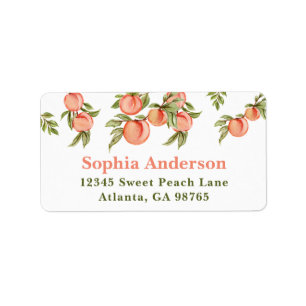 Sweet Peach Return Address Label Stickers