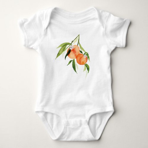 Sweet peach watercolor fruit baby bodysuit