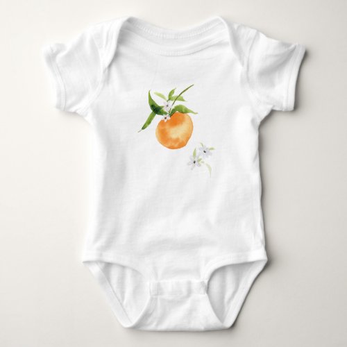 Sweet peach watercolor fruit baby bodysuit