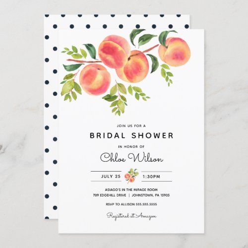 Sweet Peaches Bridal Shower Invitation