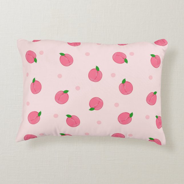 Sweet Peaches' Gathering Patterns Accent Pillow (Back)