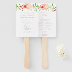 Sweet Peaches Southern Wedding Ceremony Program Hand Fan