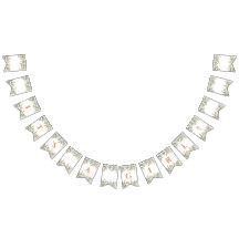 Sweet peachy floral bunting flag