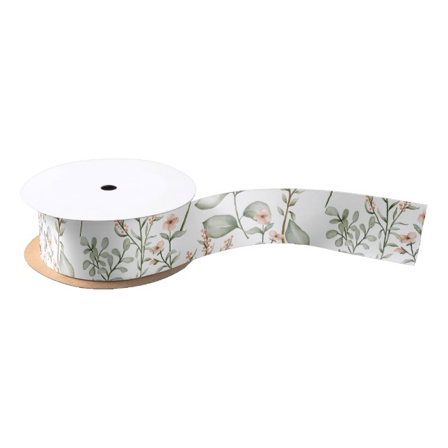 Sweet peachy floral Ribbon (Spool)