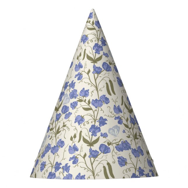 Sweet Peal Blue and Cream Birthday Party Hat (Front)