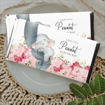 Sweet Peanut Elephant Baby Shower Hershey Bar Favors by invitationstop at Zazzle