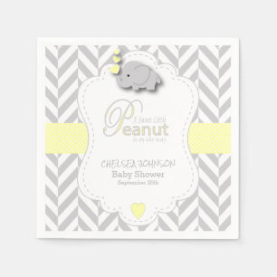 Sweet Peanut Elephant Baby Shower Napkins