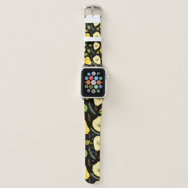 Sweet Pears: Overlapping Fruit Design Apple Watch Band (Front)