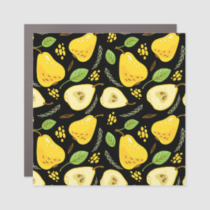 Sweet Pears: Overlapping Fruit Design Car Magnet