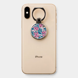 Sweet peas and bumblebees, pink and blue phone ring stand