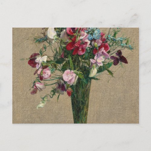 Sweet Peas and Nigelles 1886 by Fantin_Latour Postcard