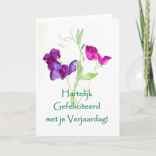 Sweet Peas Birthday Card _ Dutch Greeting