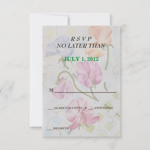 SWEET PEAS CUSTOMIZABLE RSVP CARDS