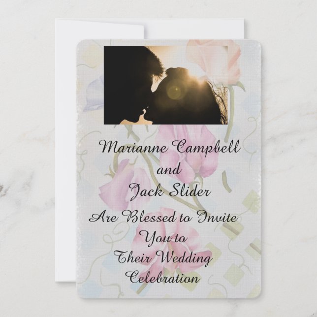 SWEET PEAS CUSTOMIZABLE WEDDING INVITATION (Front)