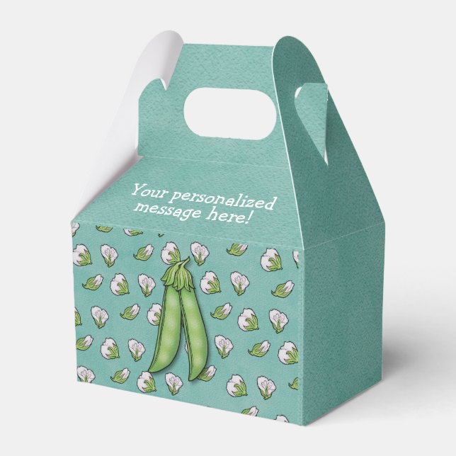 Sweet Peas Garden Themed Baby Shower Favor Box (Back Side)