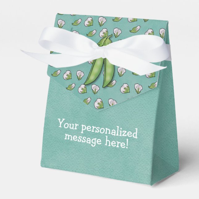 Sweet Peas Garden Themed Baby Shower Favor Boxes (Front Side)