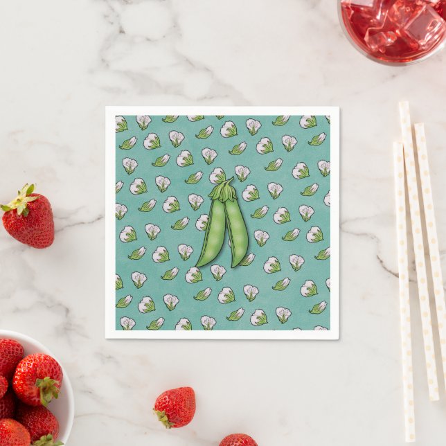 Sweet Peas Garden Themed Baby Shower Napkins (Insitu)