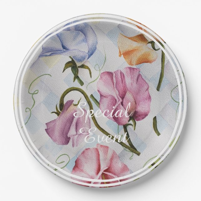 Sweet Peas Paper Plates (Front)