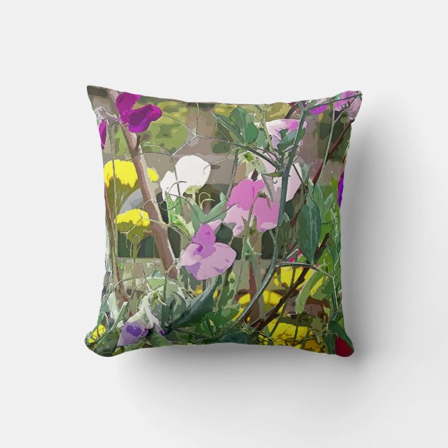 SWEET PEAS THROW PILLOW (Front)