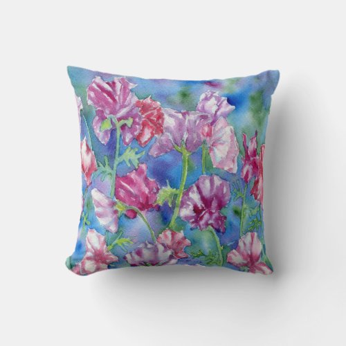 Sweet Peas Throw Pillow