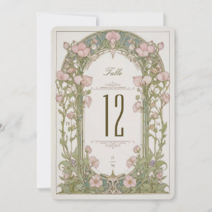 Sweet Peas Wedding Table Number Card