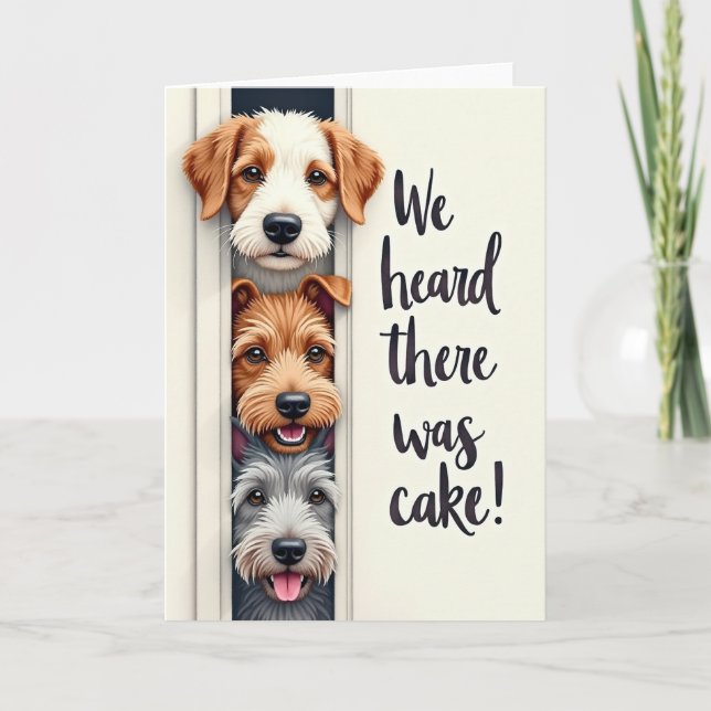 Sweet Peeking Pups Card (Front)