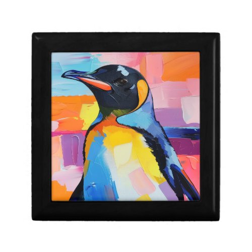 Sweet Penguin Keepsake Box in Bold Modern Colors