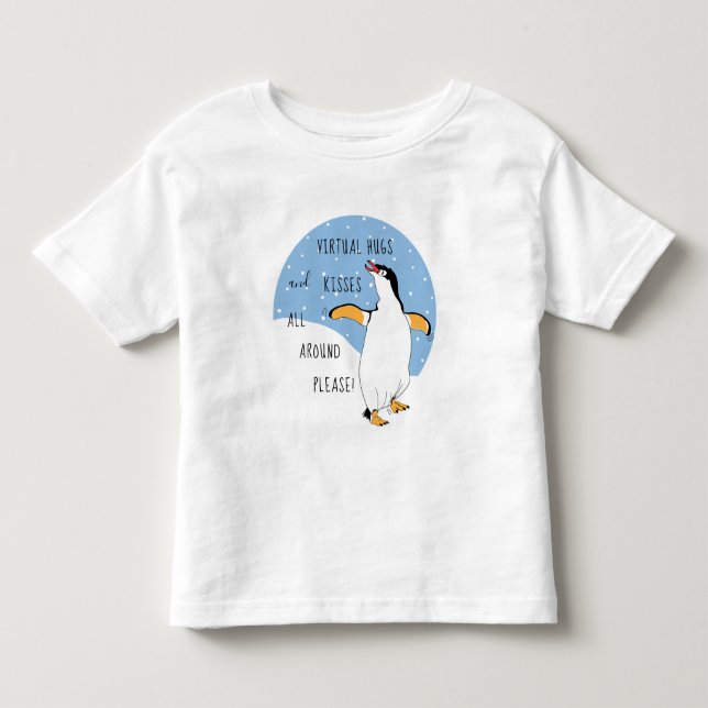 Sweet Penguins Virtual Hugs and Kisses Toddler T-shirt (Front)
