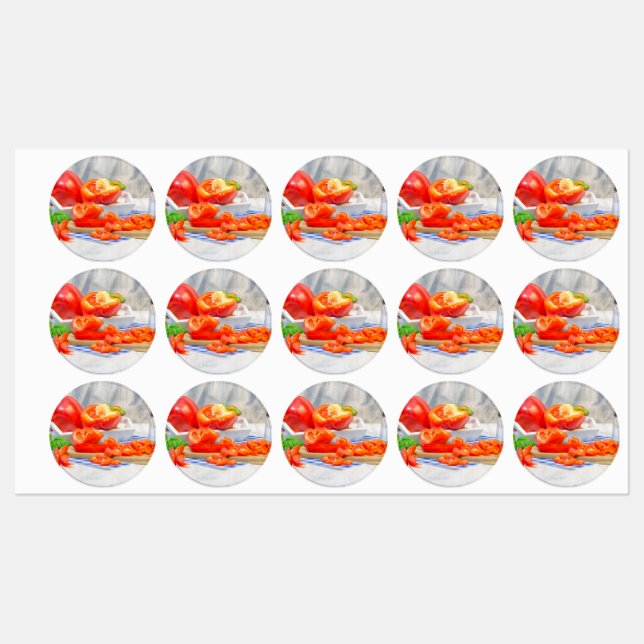 Sweet pepper still life labels (Sheet)
