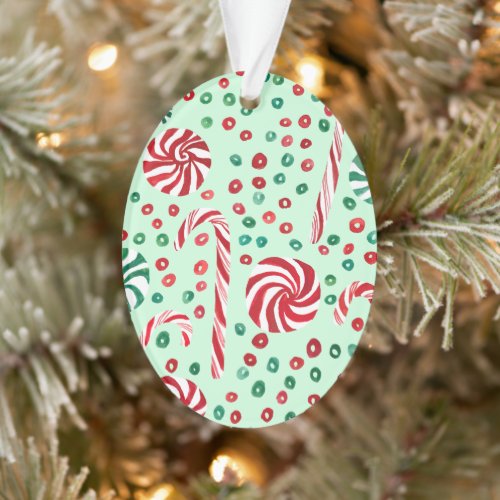 Sweet Peppermint Christmas Candy Cane Ornament