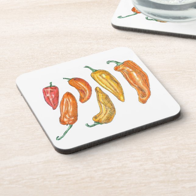 Sweet Peppers Beverage Coaster (Left Side)