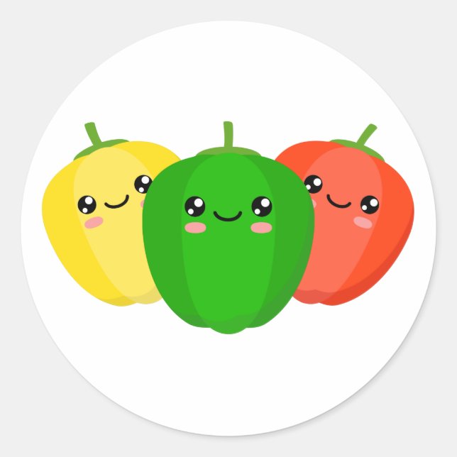 Sweet Peppers Classic Round Sticker (Front)