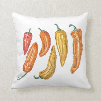 Sweet Peppers Throw Pillow