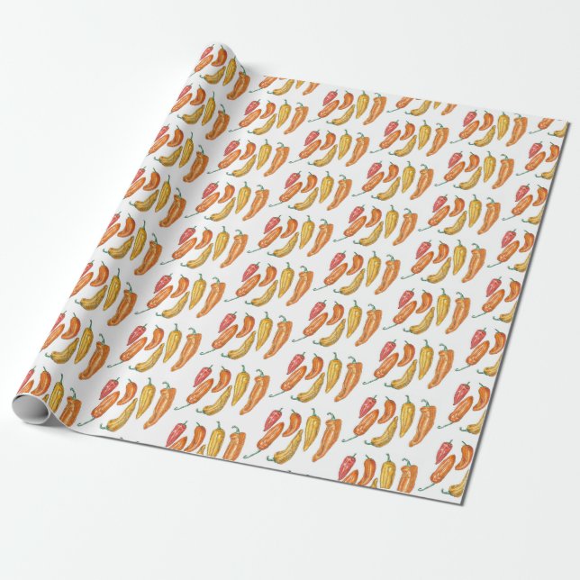 Sweet Peppers Wrapping Paper (Unrolled)