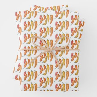 Sweet Peppers Wrapping Paper Sheets