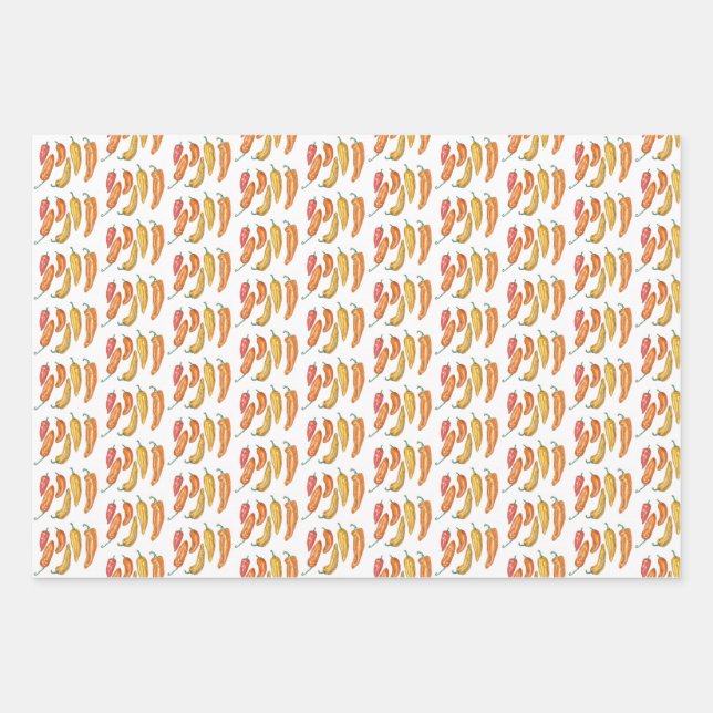 Sweet Peppers Wrapping Paper Sheets (Front)