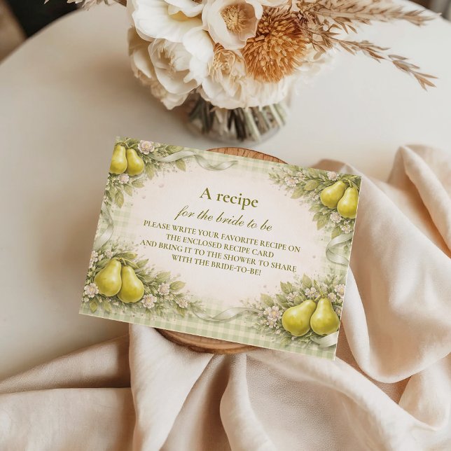 Sweet Perfect Pair Pear Bridal Shower Enclosure Card (Creator Uploaded)