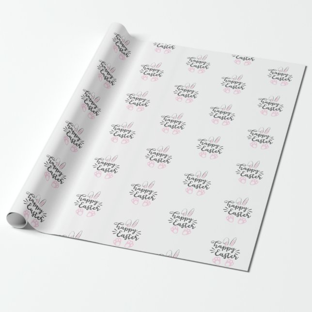 Sweet Personalized Easter Wrapping Paper (Unrolled)