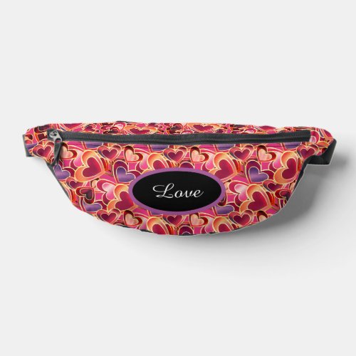 Sweet Personalized Popping Hearts Foil Fanny Pack