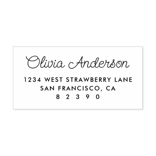Sweet Personalized Script Name Return Address Rubber Stamp