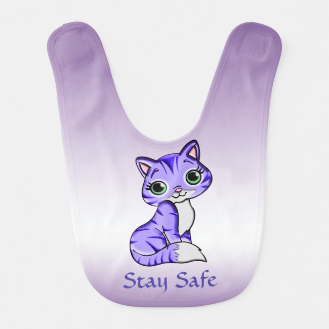 Sweet Pet Kitty Cat Purple Baby Bib