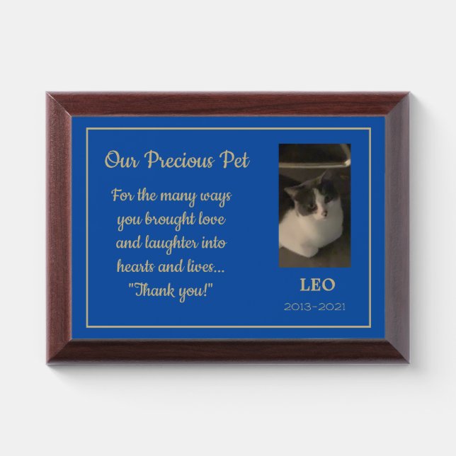 Sweet Pet Memorial custom plaque (Horizontal)