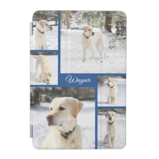 Sweet pet photo collage blue iPad mini cover