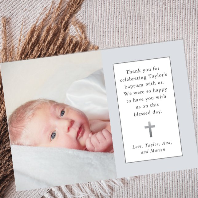 Sweet Photo Baptism Thank You Card (Creator Uploaded)