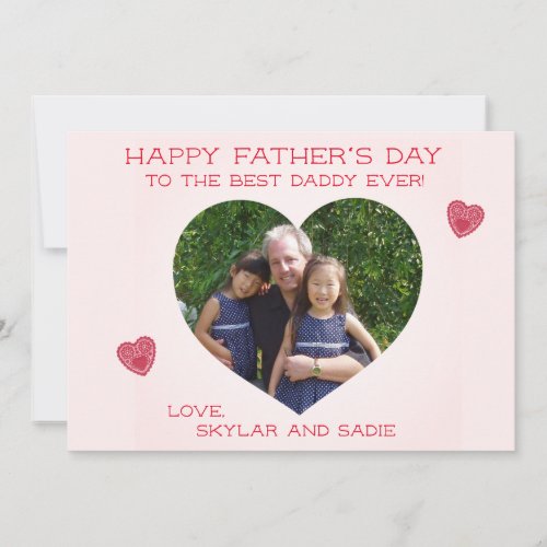Sweet Photo Cutout Happy Fathers Day  Holiday Card