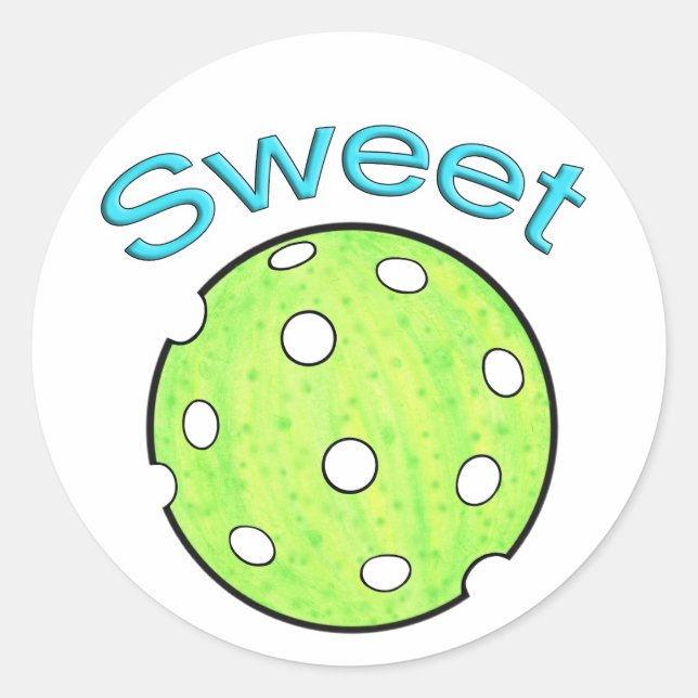 Sweet Pickle Pickleball Classic Round Sticker (Front)