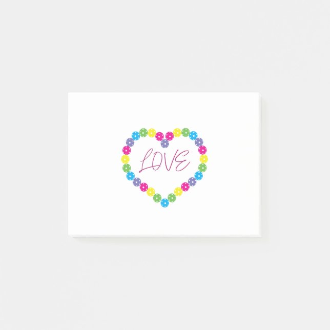 Sweet Pickleball heart. Love Pickleball Post-it Notes (Front)