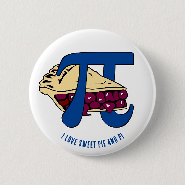 SWEET PIE AND PI Cherry Pi Day Button (Front)